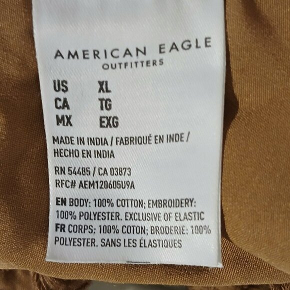 Pumpkin Pie Floral Eyelet Spaghetti Strap Tie Back Bandeau Midriff Top Sz XL - Picture 6 of 7